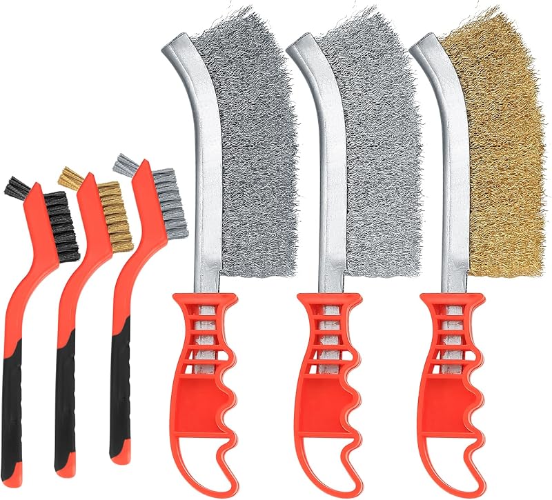 Tomoyuki 6pc Wire Brush Set Stainless Steel Brass Nylon Drill Angle Grinder