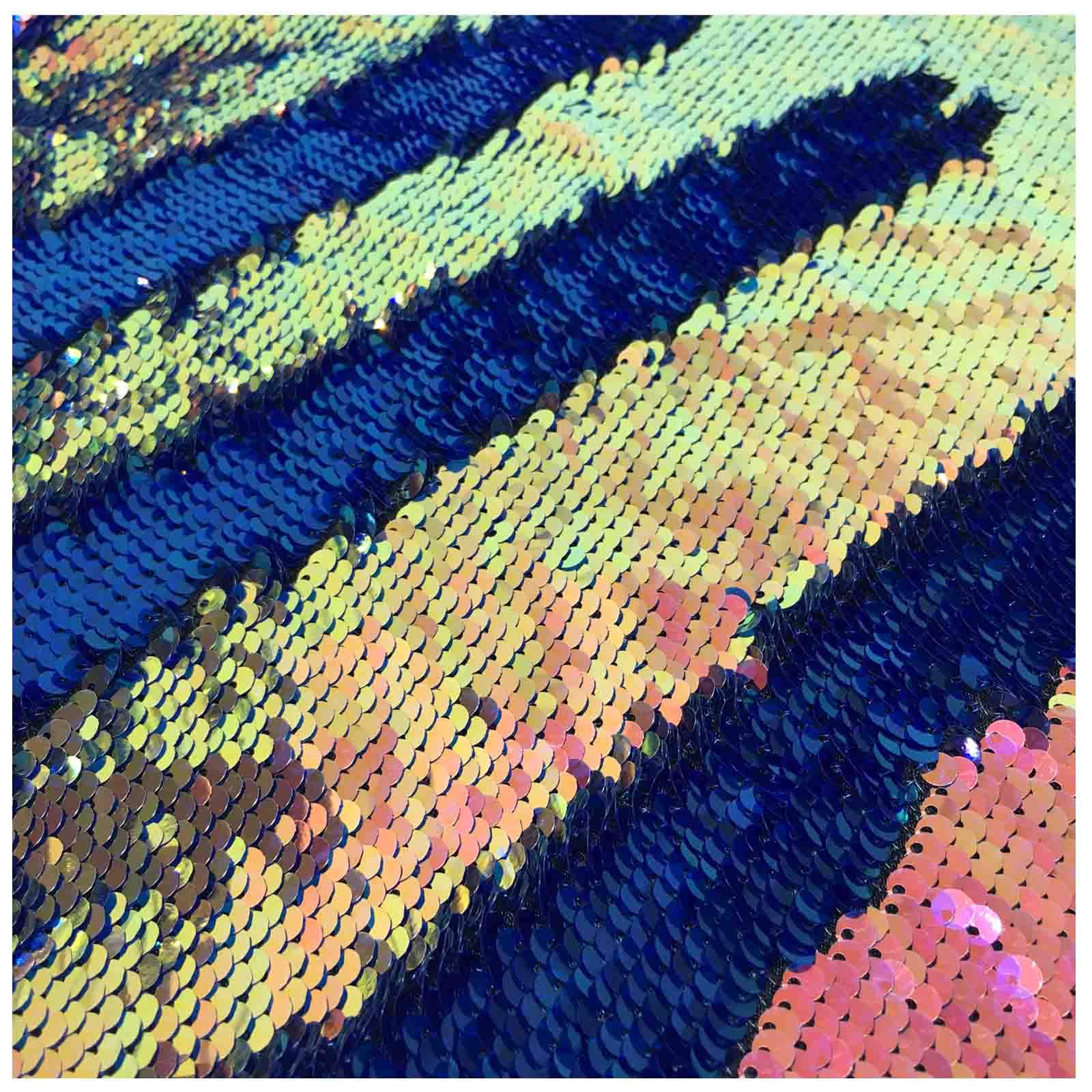 LQIAO Fluorescence Gold Sequin Fabric Flip Up