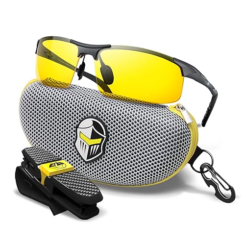 BLUPOND Night Vision Glasses for Driving For Men Women Yellow