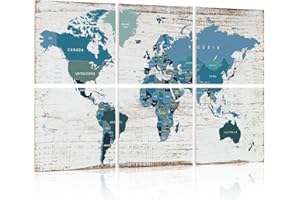 YPY Acoustic Panels Art Soundproof Panels: Vintage World Map Print Acoustic Panels Decorative Sound Absorbing Panels for Office Recording Studio Room,12" x 12",Set of 6