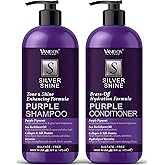 VANIDOX Sulfate Free Brass Toning Purple Shampoo and Conditioner Set for Grey and Silver Hair, Moisturizing & Color-Safe, Enhances Shine & Brightness, Made in USA (16 fl oz each)