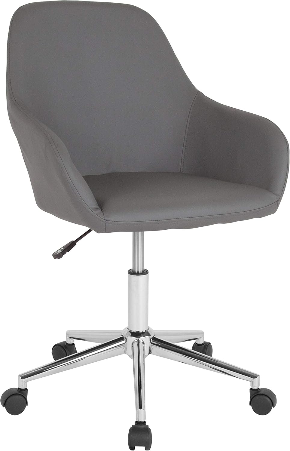 Flash Furniture Cortana Home and Office Mid-Back Chair in Gray LeatherSoft