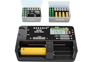 KKEANIC Battery Tester with Battery Organizer Storage Case,Professional Digital Battery Checker with LCD Display for Household AA, AAA, 4A,C, D, 9V, Button Cells. Compact Design & Clear Power Level Indicator