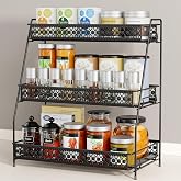 SILUB Vintage 3 Tier Spice Rack Organizer for Kitchen Counter | Bathroom Counter Organizer , 3 Tier Bathroom Counter Organize
