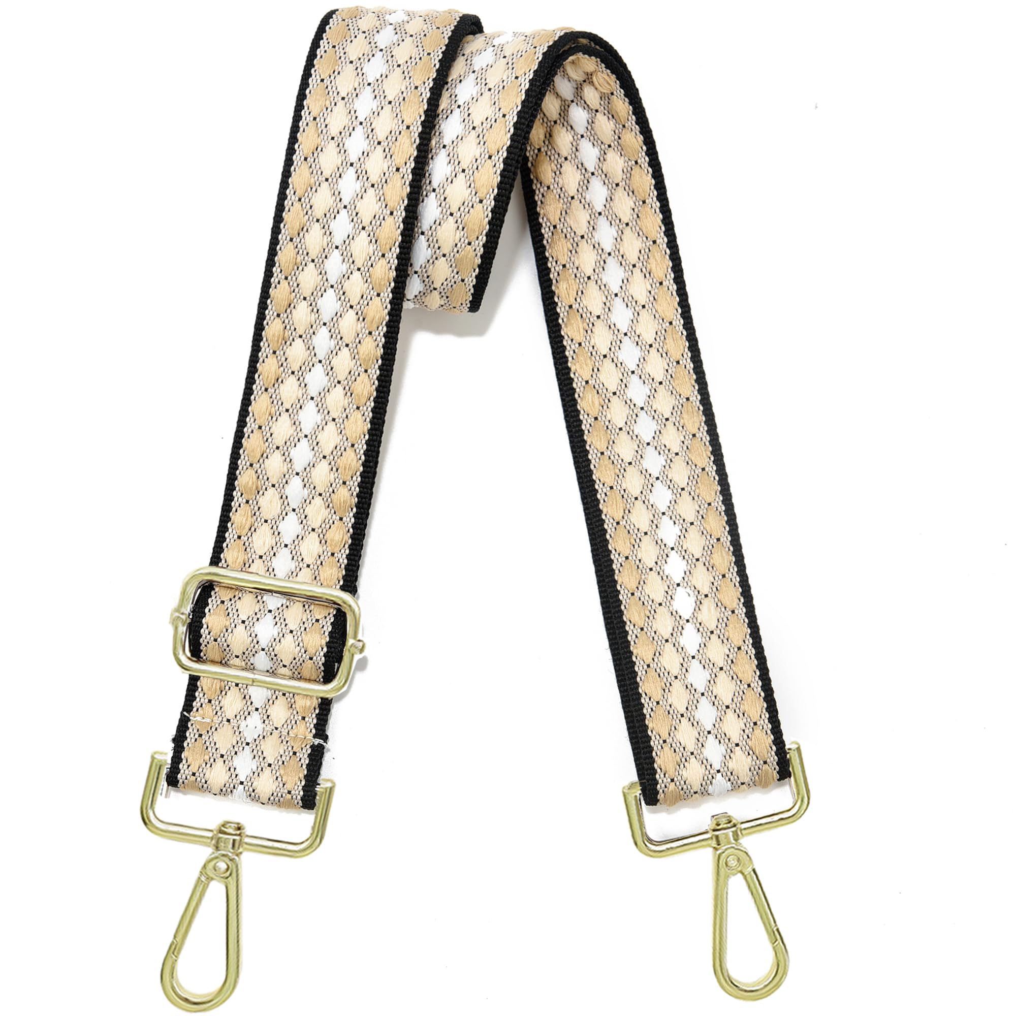 Photo 1 of 1.5" Wide Purse Strap Adjustable Replacement Gold Hardware Long Crossbody Bag Strap for Thick Shoulder Bags Canvas Handbags Straps