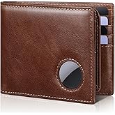 SOMOVI Mens Wallet with AirTag Holder, Genuine Leather Bifold RFID Blocking Wallet for Men - 2 ID Window 13 Cards Holders 1 Gift Box, AirTag Not Included