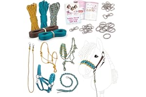 kullaloo DIY Hobby Horse Halter Kit ✦ Make Stick Horse Head Collars, Rope Halters & Reins ✦ Includes Digital Instructions (PDF) ✦ Teal/Mustard