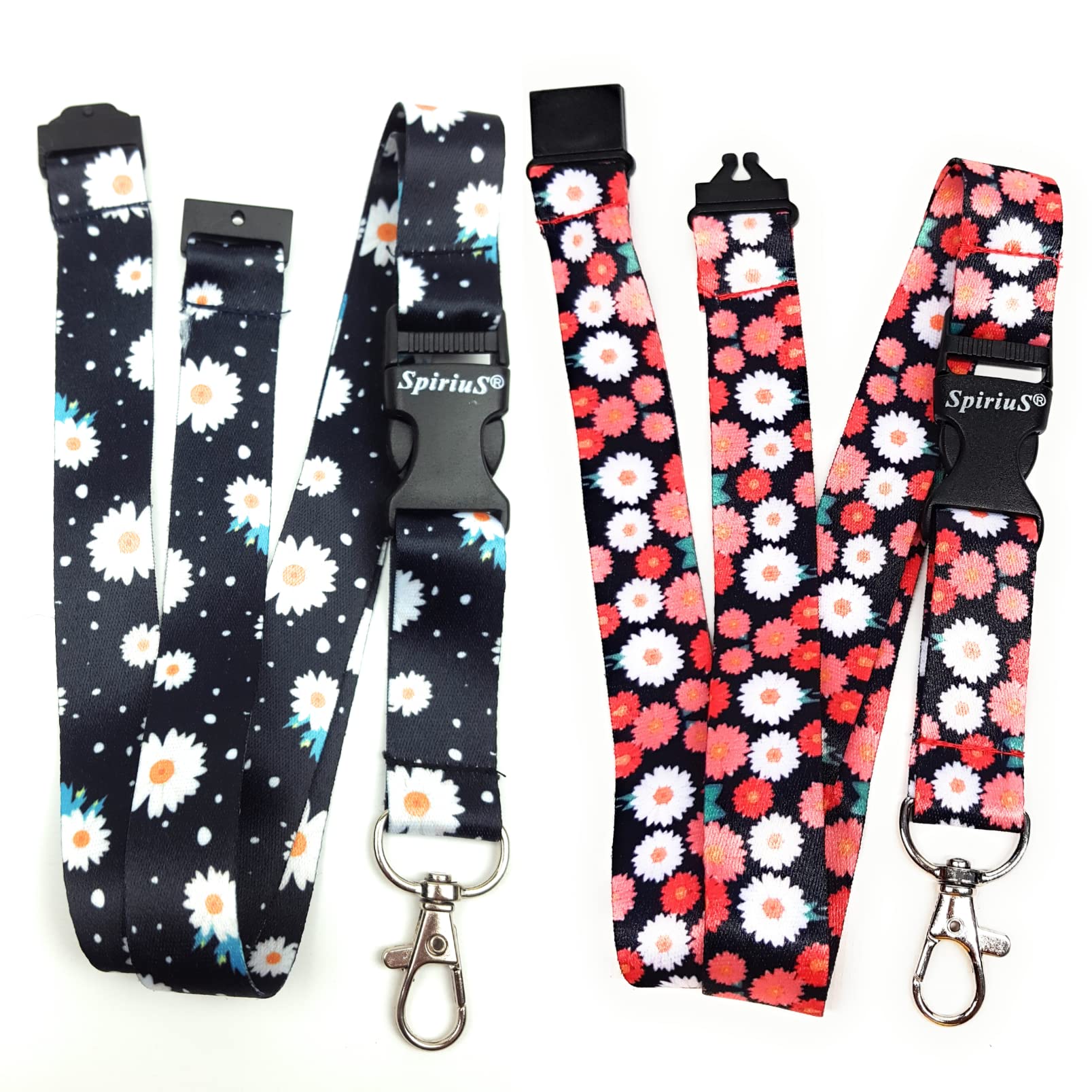 SpiriuS 2 X Lanyard As Neck Strap Holder for Keys, Badge, Id Card etc (2 x lanyard set e)