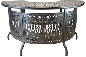 Dijkoo theWorldofpatio Elizabeth Cast Aluminum Powder Coated Party Bar Table - Antique Bronze