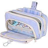 Grurun Large Pencil Pouch Big Pencil Case Big Capacity Aesthetic Pen Cosmetic Bag Pen Stationery Organizer Simple, College Office Home Travel Storage Bag (Blue)