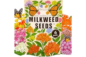 EQUSYM Mix Milkweed Seeds for Monarch Butterflies - 6 Individual Varieties Perennial Wildflower (120 Seeds per Pack) Colorful Pollinator Garden, Easy to Grow for Backyard & More (Mix Milkweed Seeds)