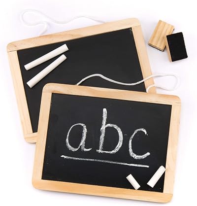 Baker Ross AR287 Wooden Chalk Board Sets, 2 Pack, 21 x 16 cm, Black