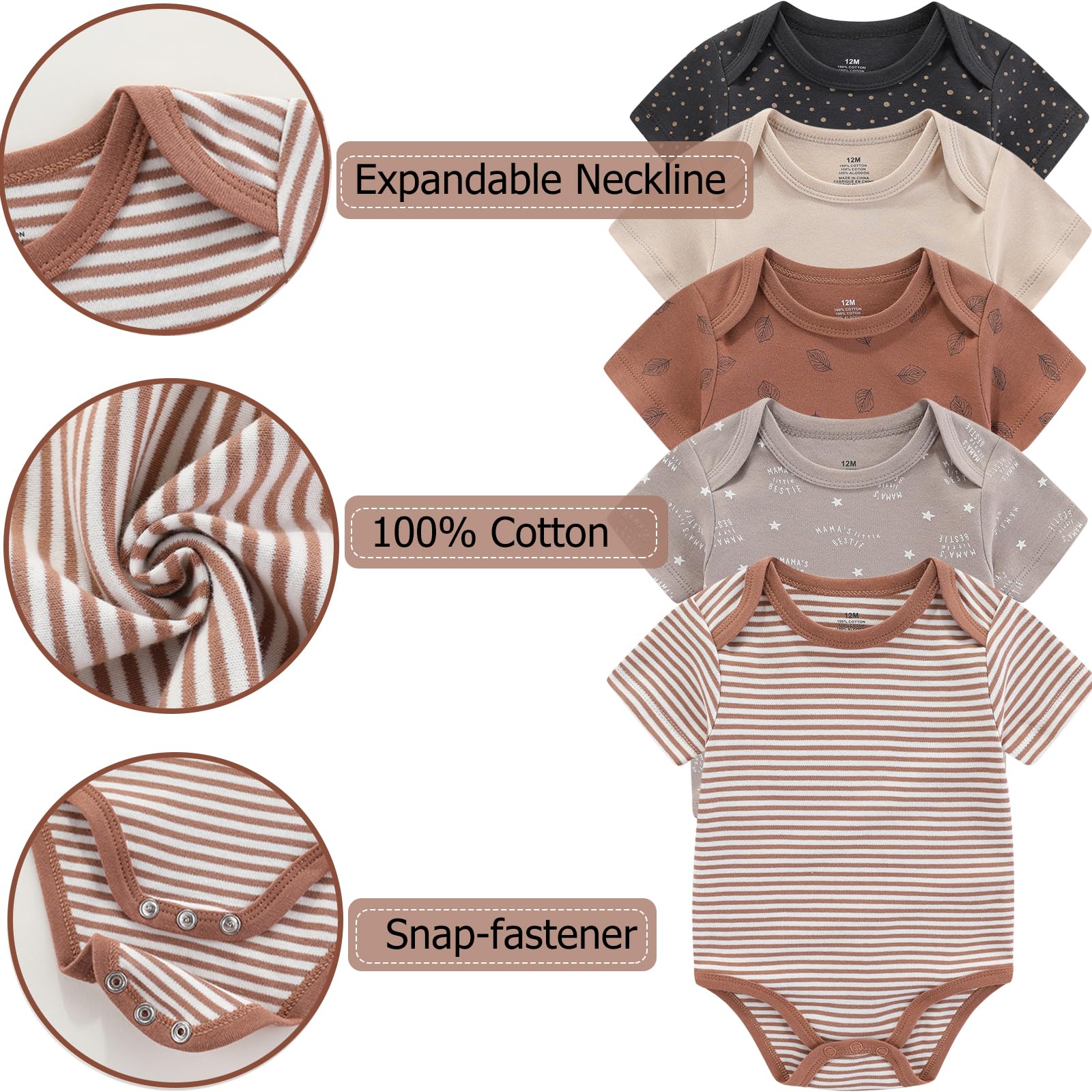 Ruliby New Born Clothes Cotton Layette Gift Set Unisex Baby Outfit and Accessories Newborn Essentials Must Haves