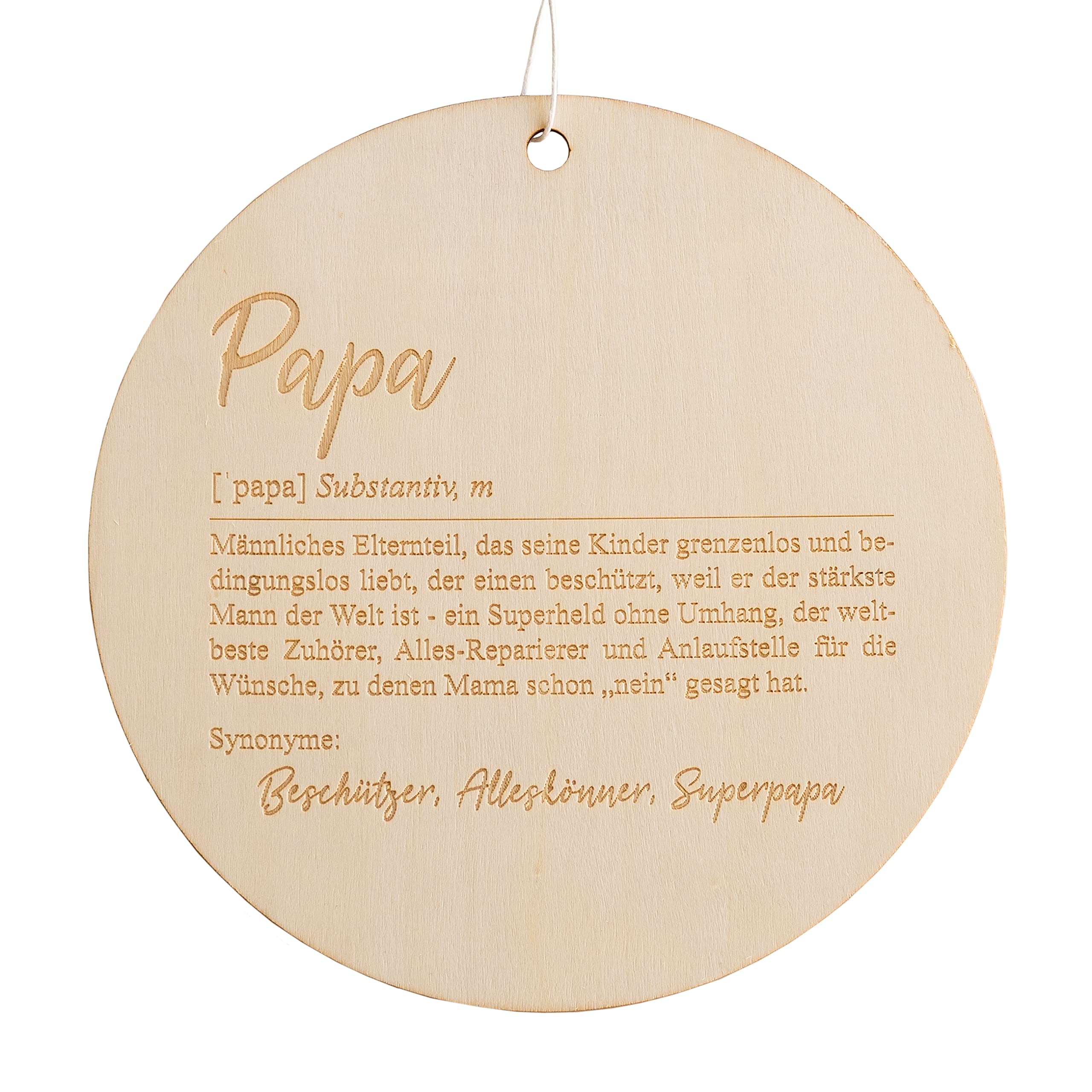 Wooden Hanging Sign with Engraving Papa Set 02
