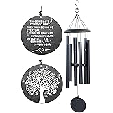 Sympathy Wind Chimes, 40" Memorial Wind Chimes for Loss of Loved One, Sympathy Memorial Bereavement Gift,in Memory of Loved One Loss of Mother Father,Home Decor Garden Patio Outdoor (Black)