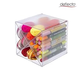 Deflecto Stackable Clear Cube Organizer with
