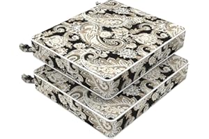 LVTXIII Outdoor Chair Cushions 18.5x16x3 Inch, Square Water-Repellent Patio Seat Cushions with Ties & Hidden Zipper, 2 Pack T