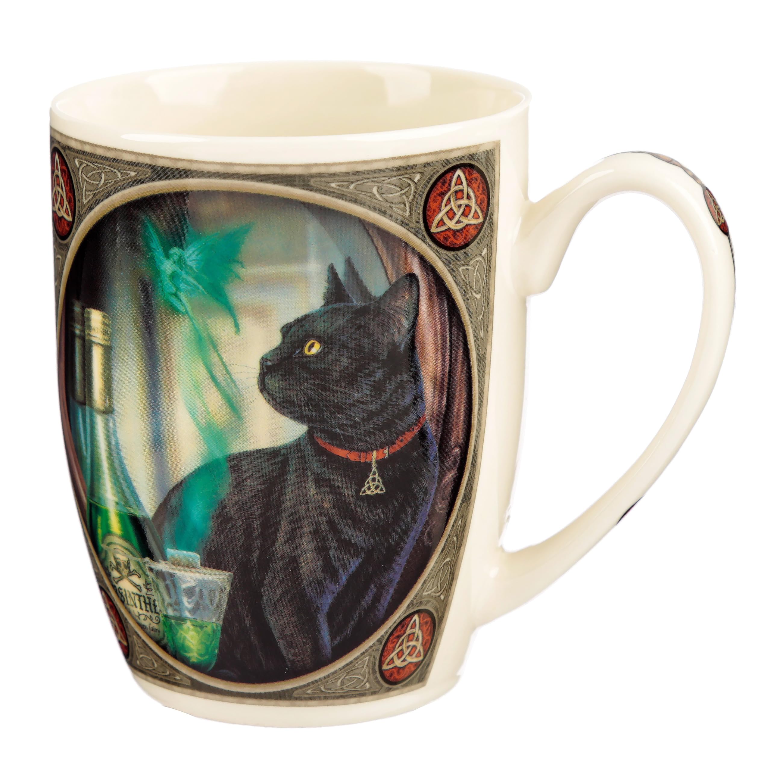 Puckator Lisa Parker Absinthe Cat Porcelain Mug - Funny Home Accessories - Cute Gifts for Girlfriend - Large Mugs for Men Women Hot Drinks - Cute Cups Presents - Secret Santa Gift - Cup Set