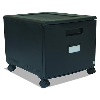 Storex Single Drawer Mini File Cabinet With Lock And Casters Legal Letter Size 18 25 X 14 75 X 12 75 Inches Black Stx61259b01c Amazon In Office Products