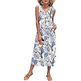 MOLERANI Women's Summer Maxi Dress 2026 Sleeveless Button Down Casual Loose Long Beach Sundress Travel Vacation Outfits