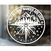 Not All Who Wander are Lost Compass Sticker Decal [Made in The USA - 5.5"x5.5"] Sticker for Car Window or Bumper