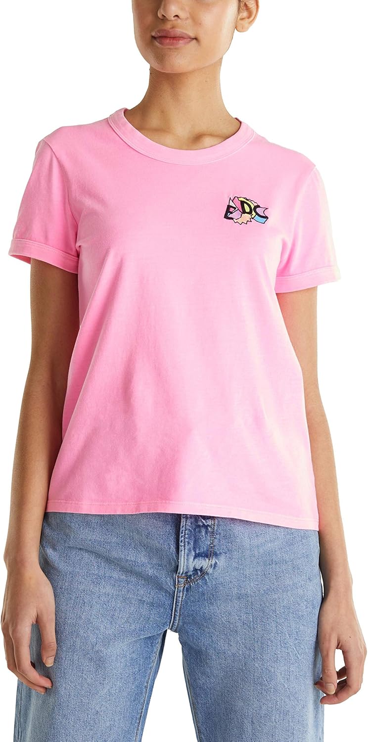 edc by ESPRIT Damen 040CC1K335 TShirt, 670/PINK, XS Amazon.de Bekleidung