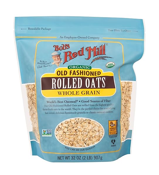 BOB’S RED MILL ORGANIC OLD FASHIONED ROLLED OATS, 32OZ (PACK OF 1) – NON GMO, WHOLE GRAIN, VEGAN, KOSHER
