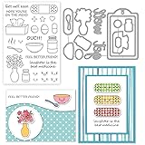 INFUNLY Motivational Word Clear Stamps and Dies Set