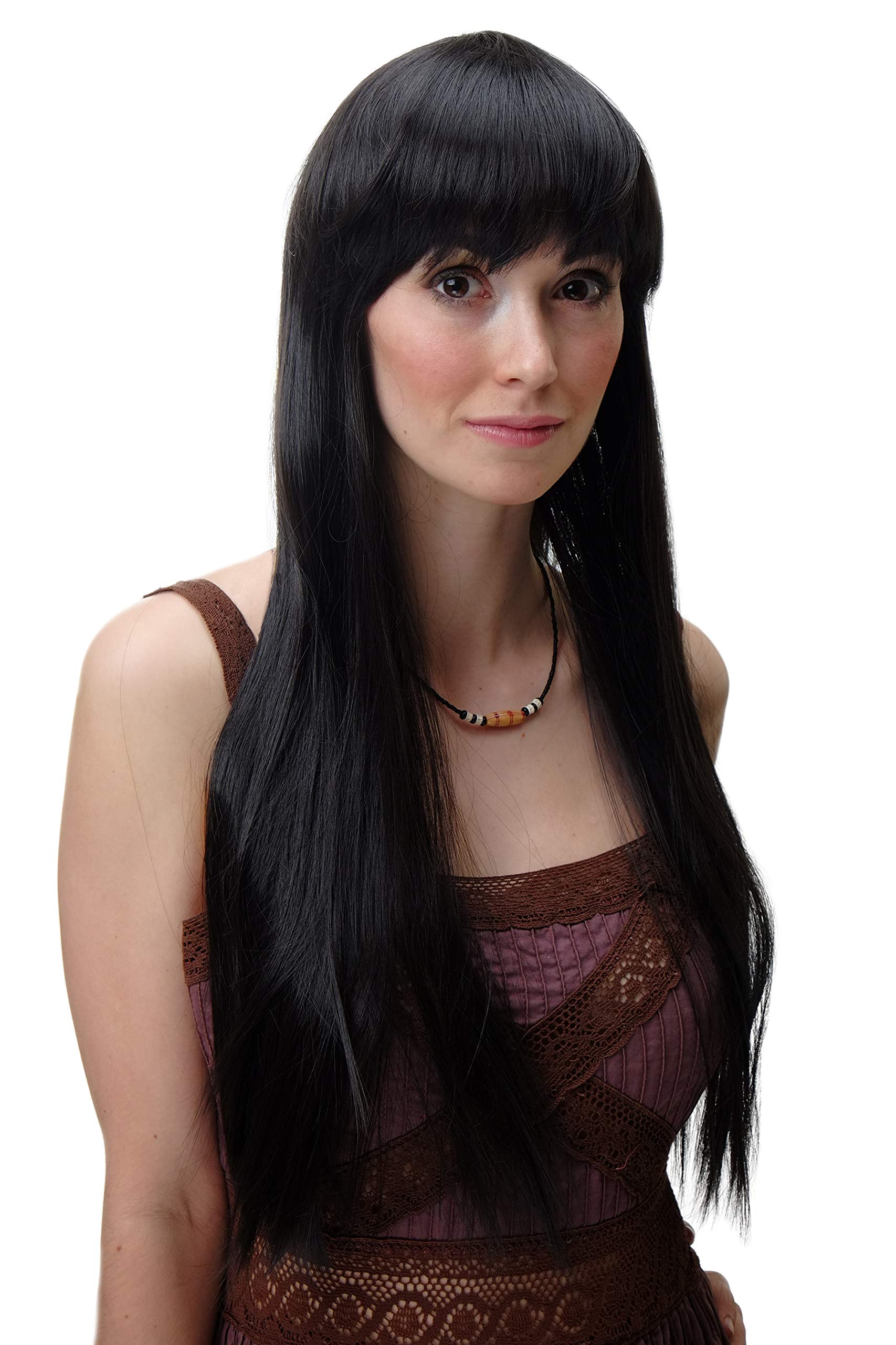 WIG ME UP - Wig very long straight bangs dark brown YZF-41062-4