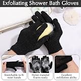 anezus Exfoliating Back Scrubber Gloves Set Black Nylon Bath Spa view 3