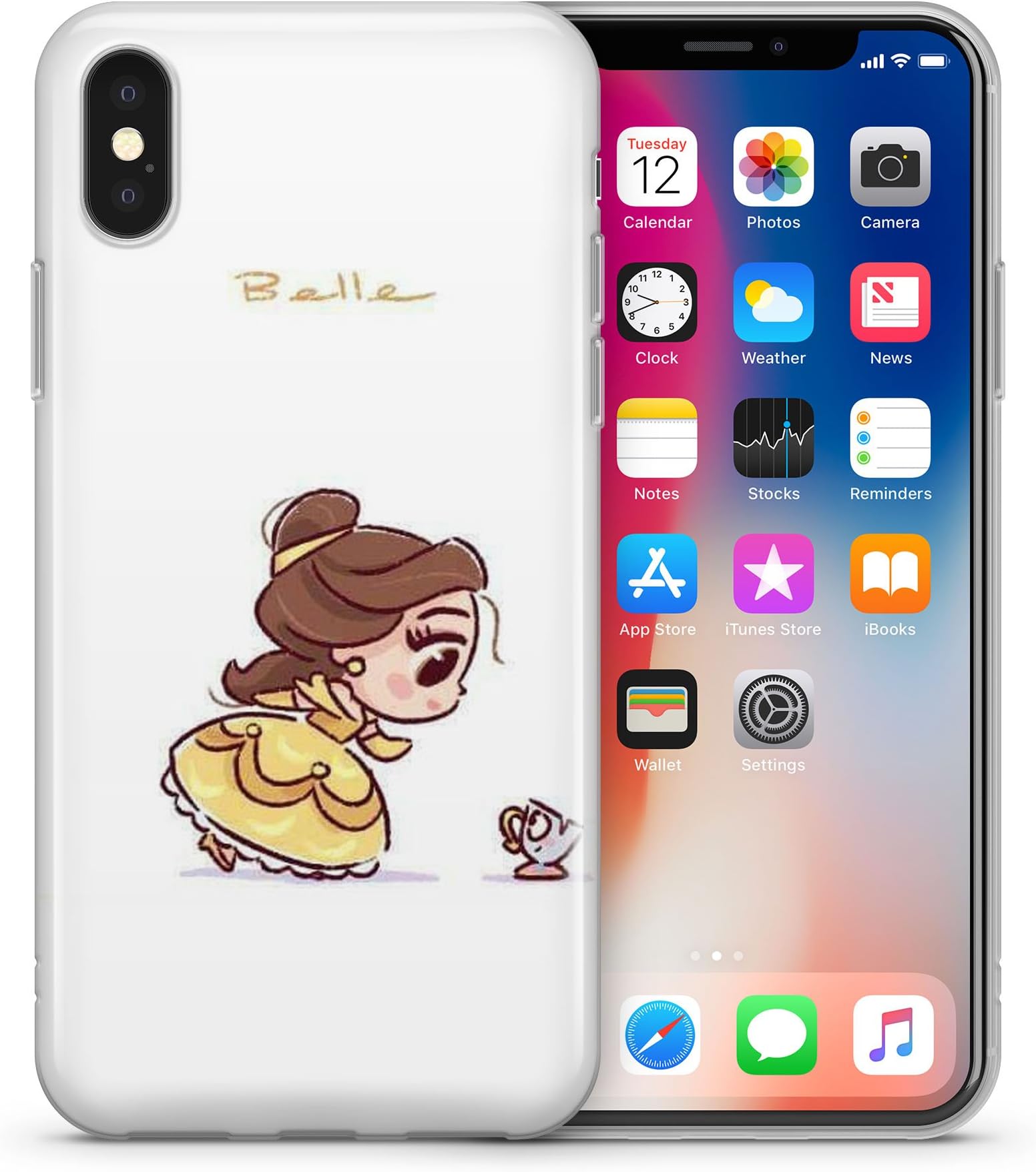 Disney's Beauty and The Beast, Little Mermaid, Alice in Wonderland Apple iPhone XR Case (Belle)