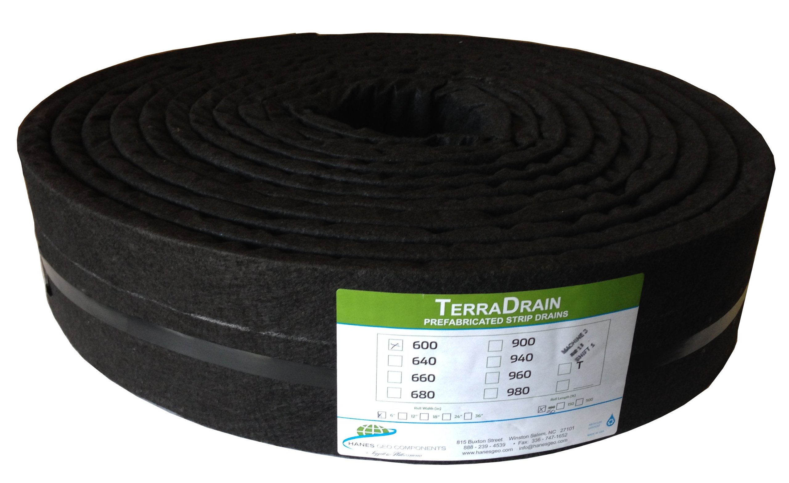 Hanes Geo Components 32431 TerraDrain Strip Drain, 6Inch by 50Feet