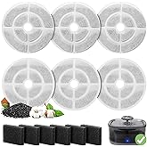 6 Pack Replacement Filters for 2.5Gal/9.5L Dog Water Fountain, GISOFIK 18CM Larger Cat Water Fountain Filters, Coconut Activated Dog Fountain Filters, Pet Fountain Filter Replacement(6 Pump Filters)