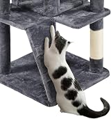 Yaheetech Tall Cat Tree 178cm with Caves, Platforms, Scratching Posts Dark Grey view 6