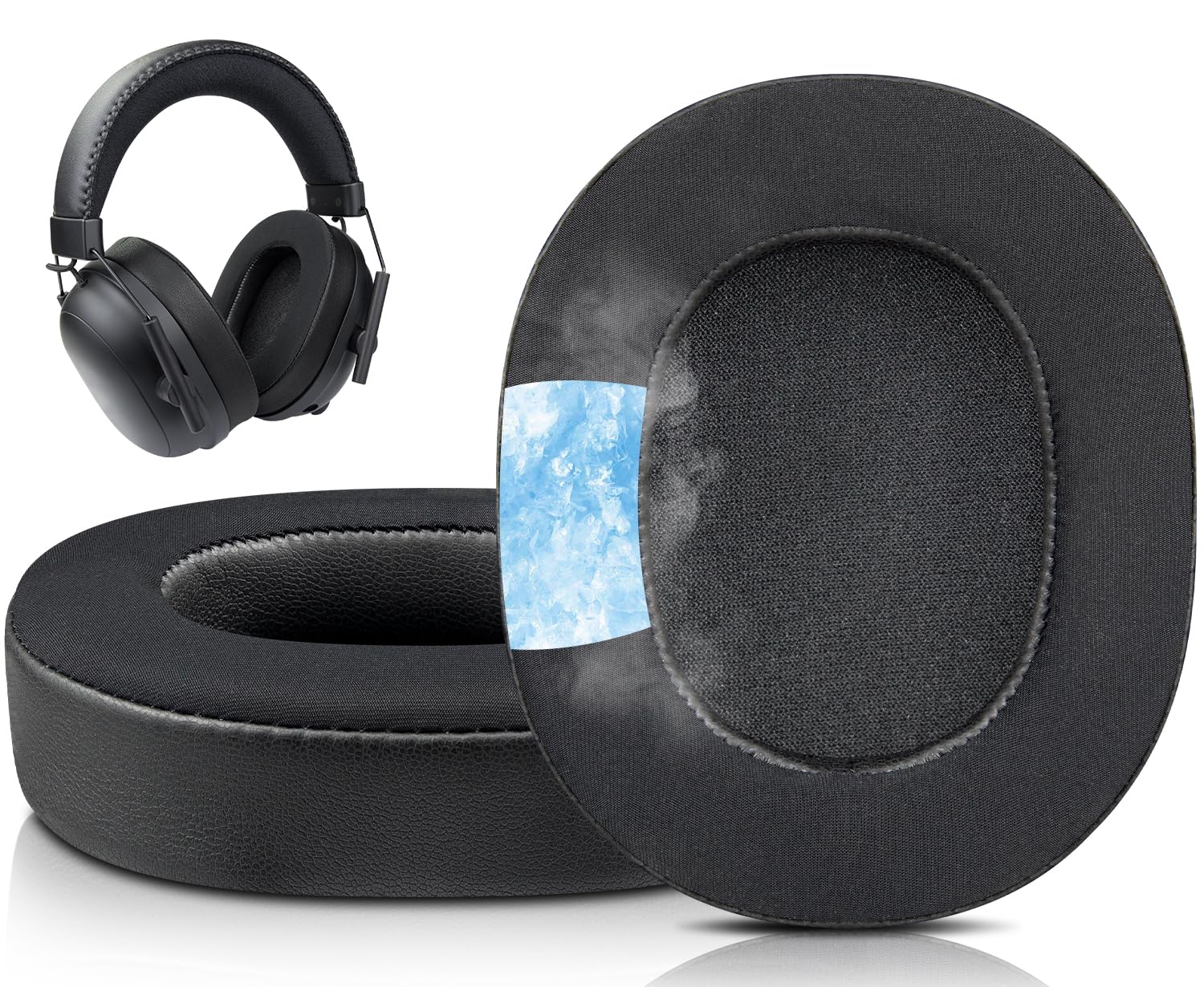 SOULWIT Cooling-Gel Earpads Replacement for Razer BlackShark V2 Pro 2023 (Do Not Fit 2020 Model) Gaming Headset, Ear Pads Cushions with High-Density Noise Isolation Foam - Black