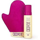Coco & Eve Self Tanner Mousse Kit - All Natural| Sunless Instant Tanning Lotion with Bronzer & Mitt Applicator | Sunny Honey Bali Bronzing Kit (Ultra Dark)
