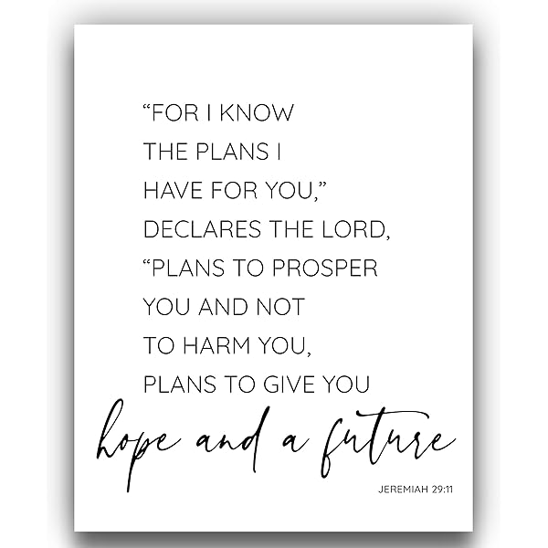 Bible verse wall art sign For I know the plans Jeremiah 2911