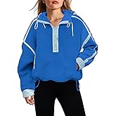 Panadila Womens Half Zip Fleece Pullover Oversized Hoodies Fuzzy Hooded Sweatshirt Cozy Sherpa Jacket