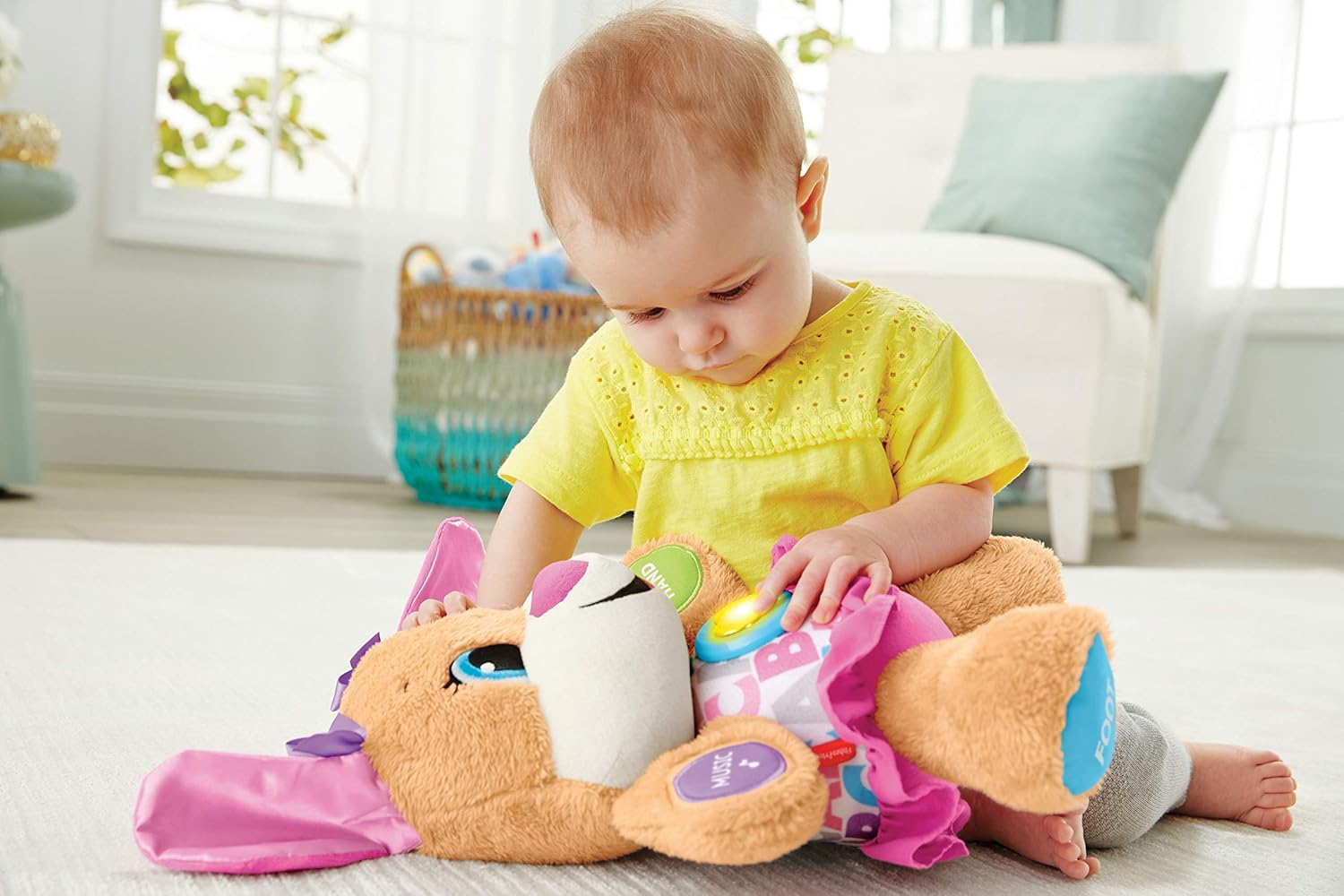 Fpp51 Version Anglaise 6 Mois Et Plus Fisher Price La Sœur De Puppy Eveil Progressif Jouet Bebe Peluche Interactive Bebe Puericulture Jouets Musicaux