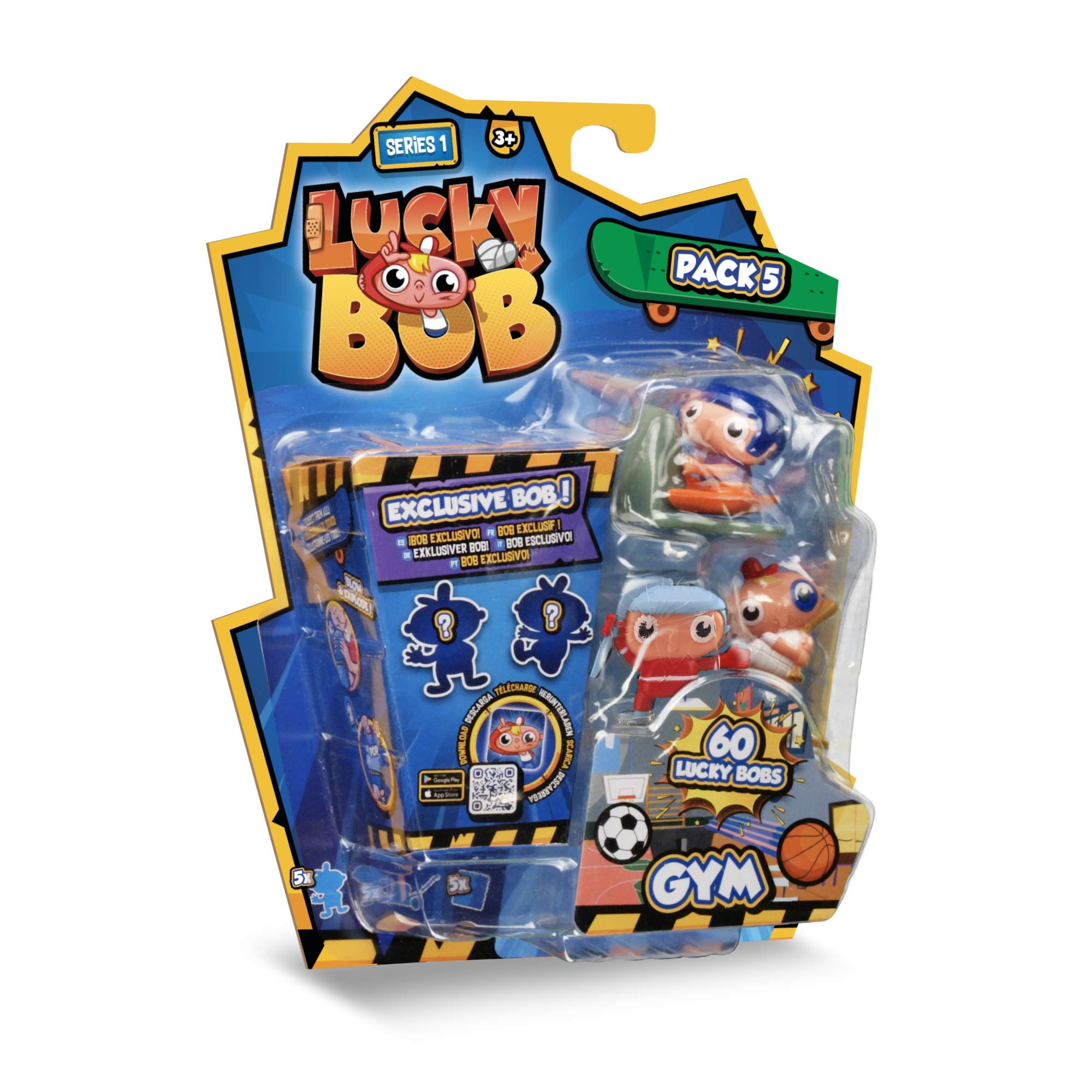 LUCKY BOB | Collectable Figures with Their Gym Accessories | Pack of 5 | GYM Theme | Toy for Children +3 Years Old