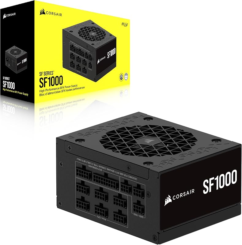 SF1000 (2024) Fonte de Alimentação ATX Totalmente Modular de Baixo Ruído 80 Plus Platinum – Compatível com ATX 3.1 – PCIe 5.1 Ready - Preto