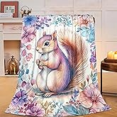 Squirrel Blanket Squirrels Throw Blanket Soft Warm Fuzzy Plush Chipmuck Throw Blanket Gifts for Girls Women Squirrels Lightweight Fleece Flannel Gift Blankets for Kids Adults 40"X50"