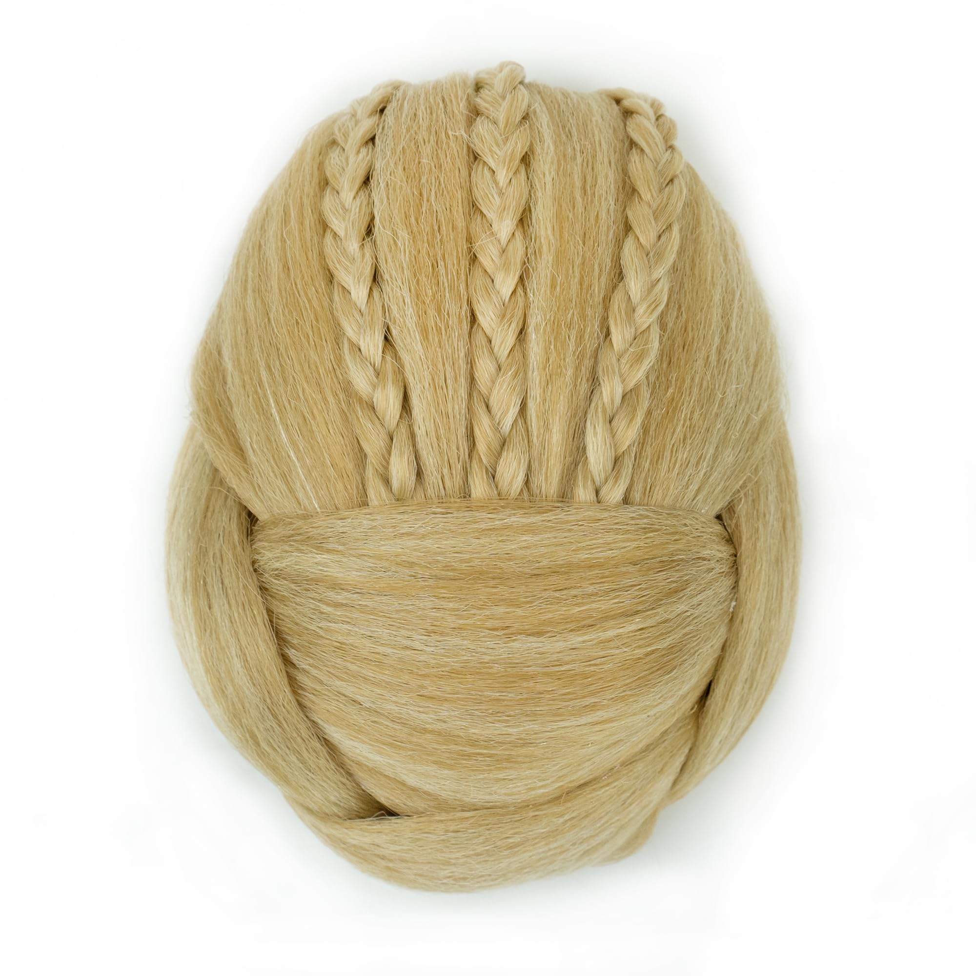 IMISSU Women's Braided Chignon, Dancer Hair Cover, Donut Hair Pieces Scrunchies, Wig Clips for Updo (Ash Blonde)