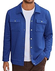 COOFANDY Men's Shacket Casual Button Down Shirt