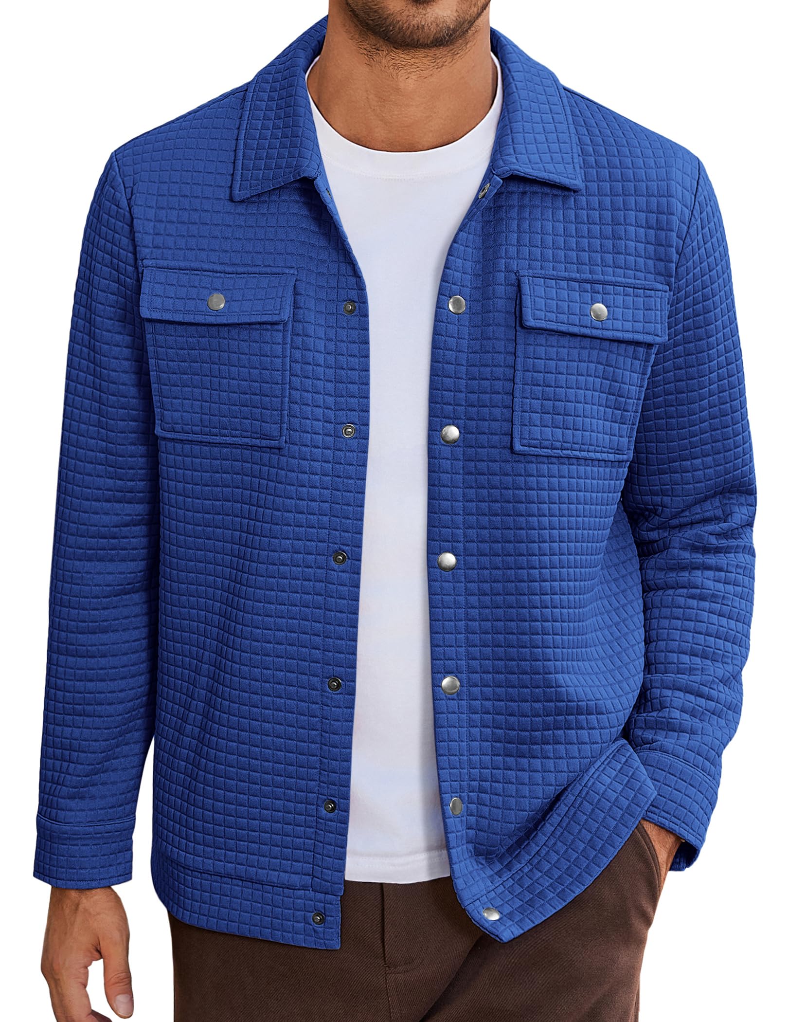 COOFANDY Men's Shacket Casual Button Down Shirt
