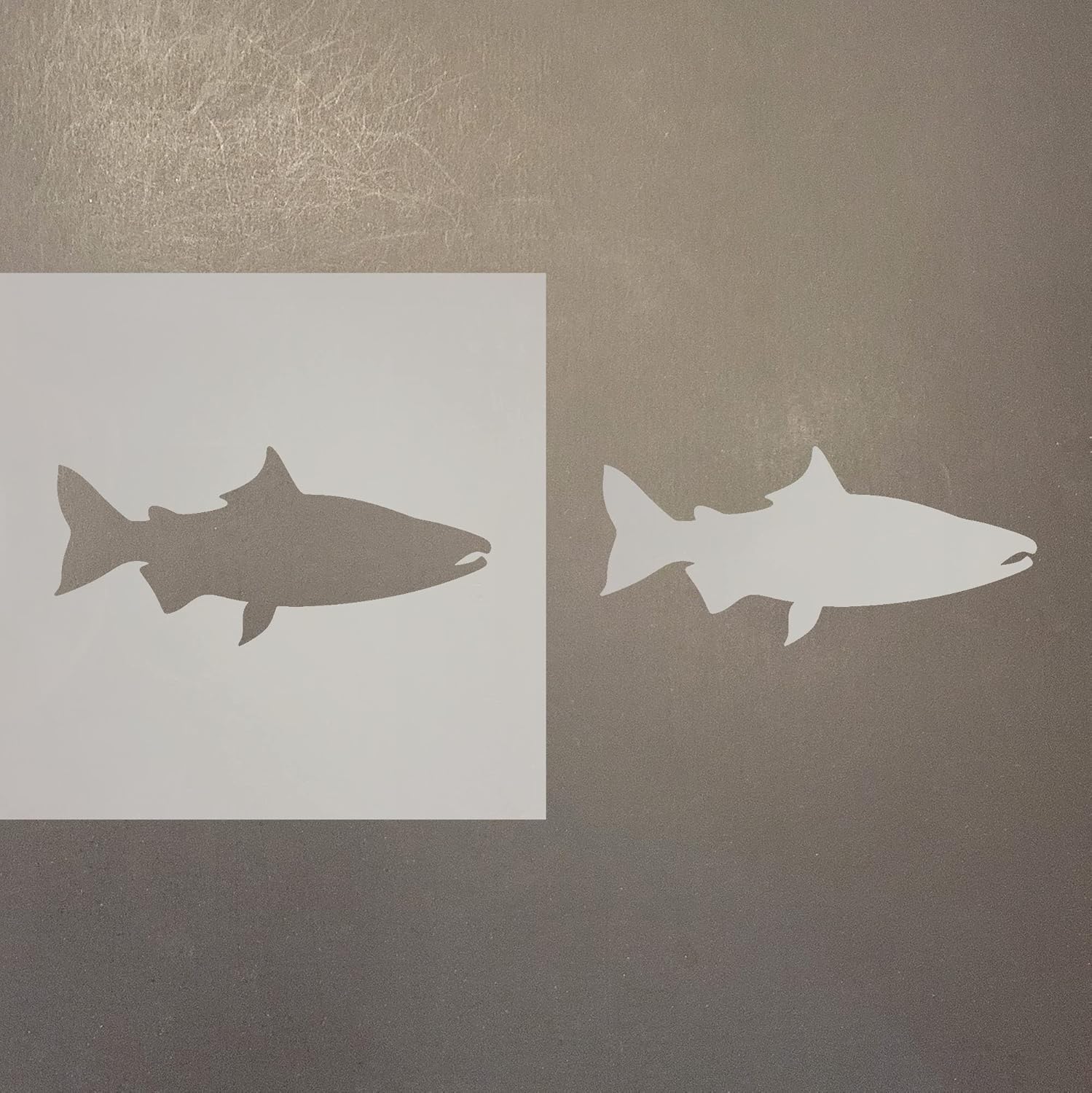 Mixed Media - Salmon Reusable Mylar Stencil - Art Craft Supplies 4 Inch