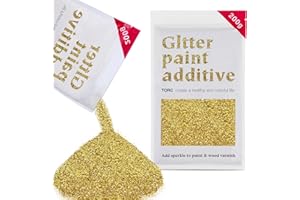 TORC Gold Glitter Paint Additive - Multi-Size Glitter Powder for Acrylic Paint, Walls, Wood Furniture & Crafts (200g/7oz) - Interior/Exterior Use on All Finishes
