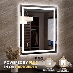 LOAAO 35.4"x29.9" LED Mirror for Bathroom, Lighted