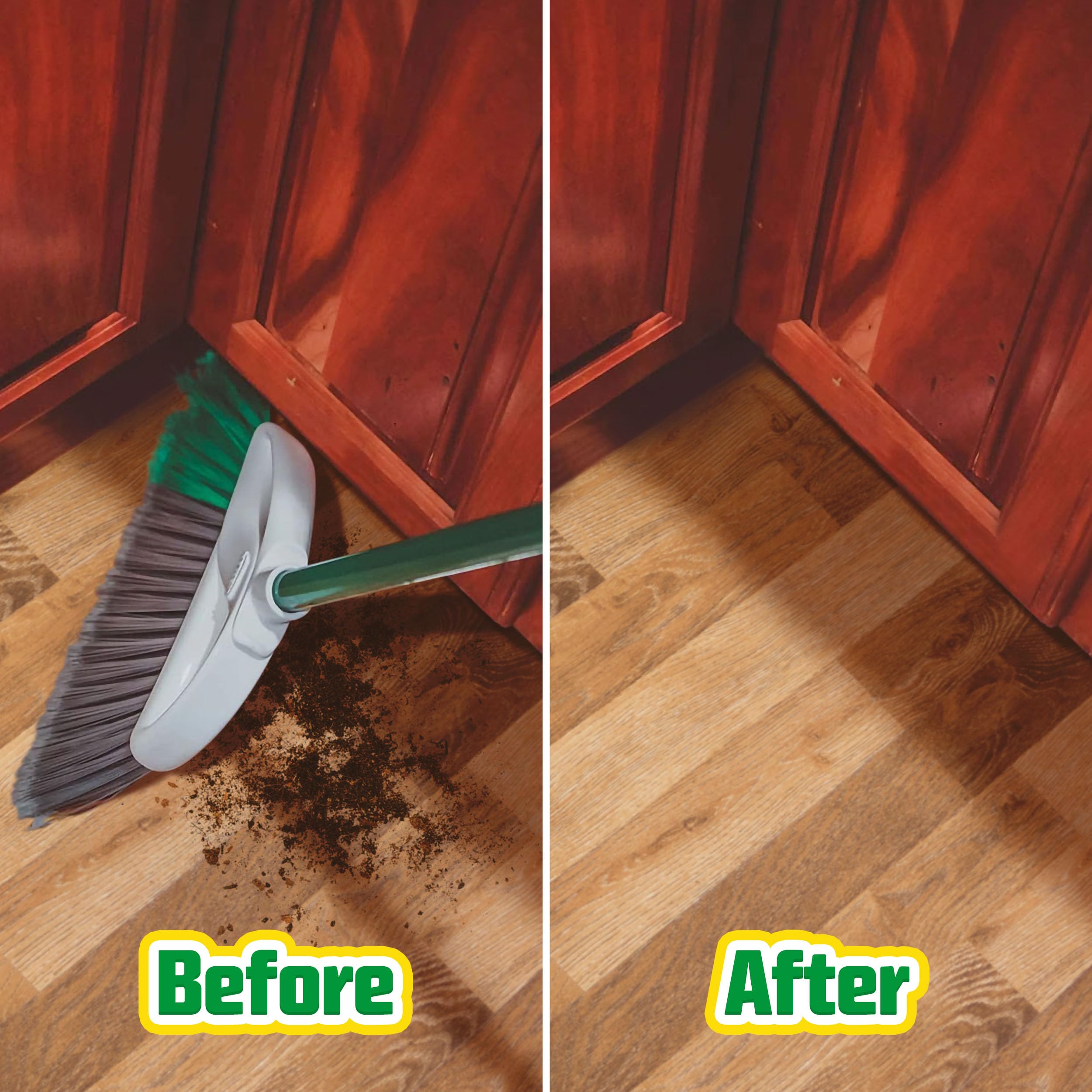 Libman FlexTech Broom with Dustpan Combo Set for Sweeping Indoor and Outdoor Floors, Pet, Dog Hair Broom, 55” Precision Angle Broom, 3 Piece Handle, 11