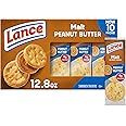 Lance Sandwich Crackers, Malt with Peanut Butter, 10 Individually Wrapped Packs, 6 Sandwiches Each